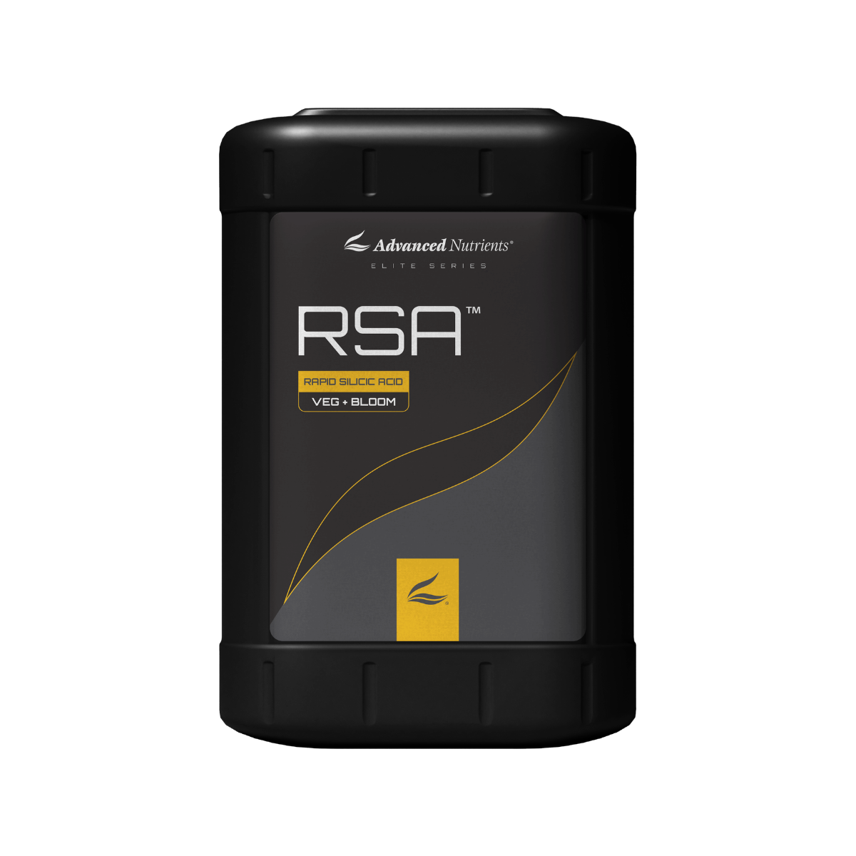 Advanced Nutrients RSA 8th Gen silicic acid plant strength supplement black bottle white background